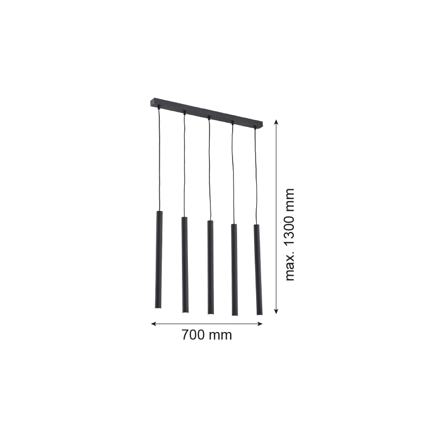 Argon 2137 - Lustra ar auklu ETNA 5xG9/6W/230V melna
