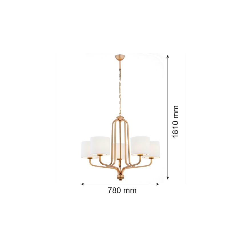 Argon 2172 - Lustra ar ķēdi MARANELLO 5xE27/15W/230V