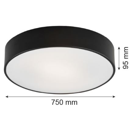 Argon 2536 - Griestu lampa DARLING 6xE27/15W/230V d. 75 cm melna