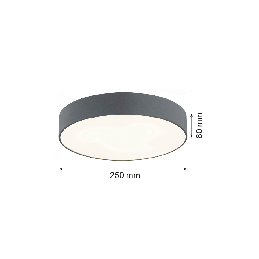 Argon 3080 - Griestu lampa DARLING 2xE27/15W/230V d. 25 cm pelēka