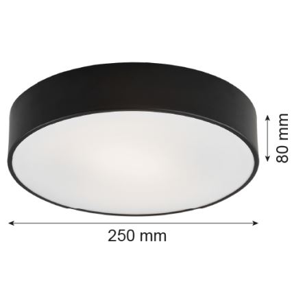 Argon 3081 - Griestu lampa DARLING 2xE27/15W/230V d. 25 cm melna