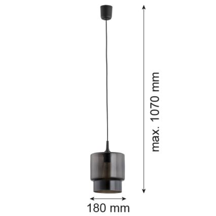 Argon 3270 - Lustra ar auklu NEWA 1xE27/15W/230V melna