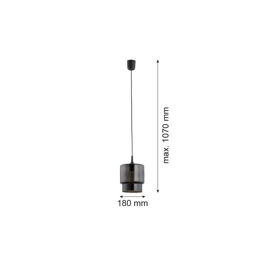 Argon 3270 - Lustra ar auklu NEWA 1xE27/15W/230V melna