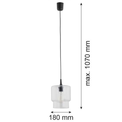 Argon 3275 - Lustra ar auklu NEWA 1xE27/15W/230V caurspīdīga