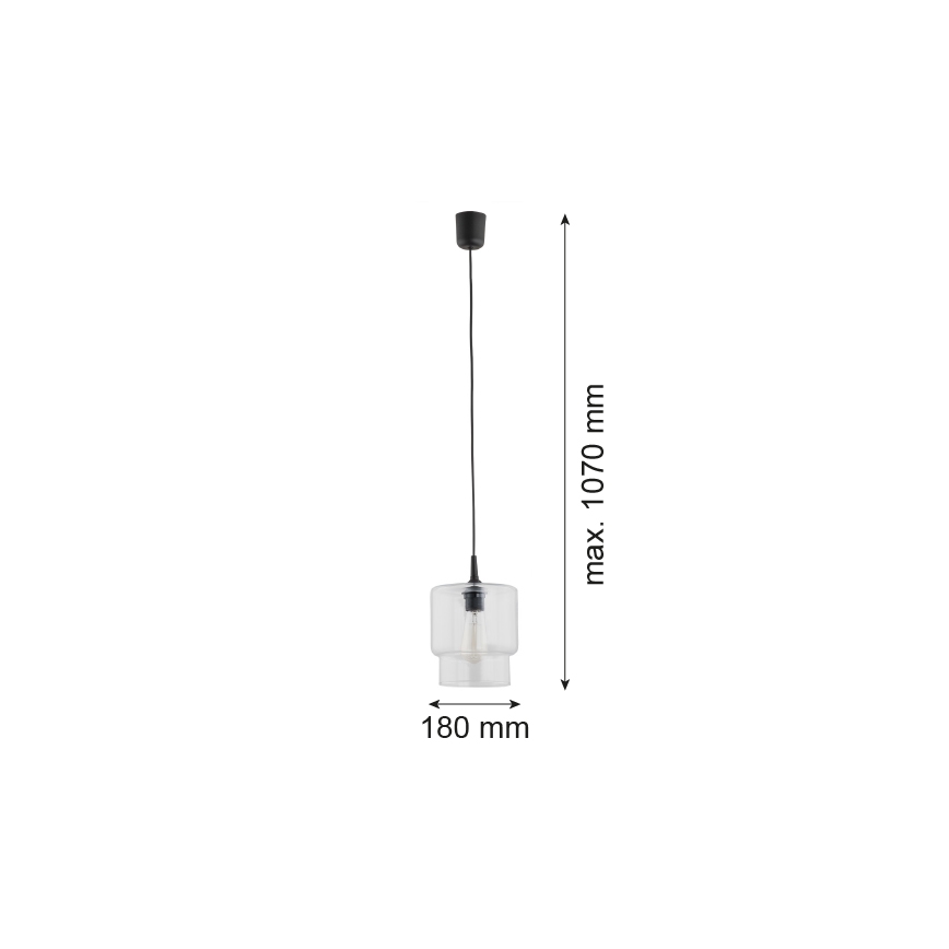 Argon 3275 - Lustra ar auklu NEWA 1xE27/15W/230V caurspīdīga