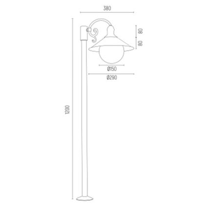 Argon 3284 - Āra lampa ERBA BIS 1xE27/15W/230V