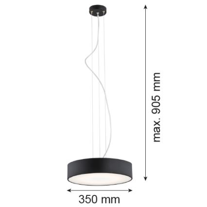 Argon 3350 - Lustra DARLING 1xLED/30W/230V d. 40 cm melna