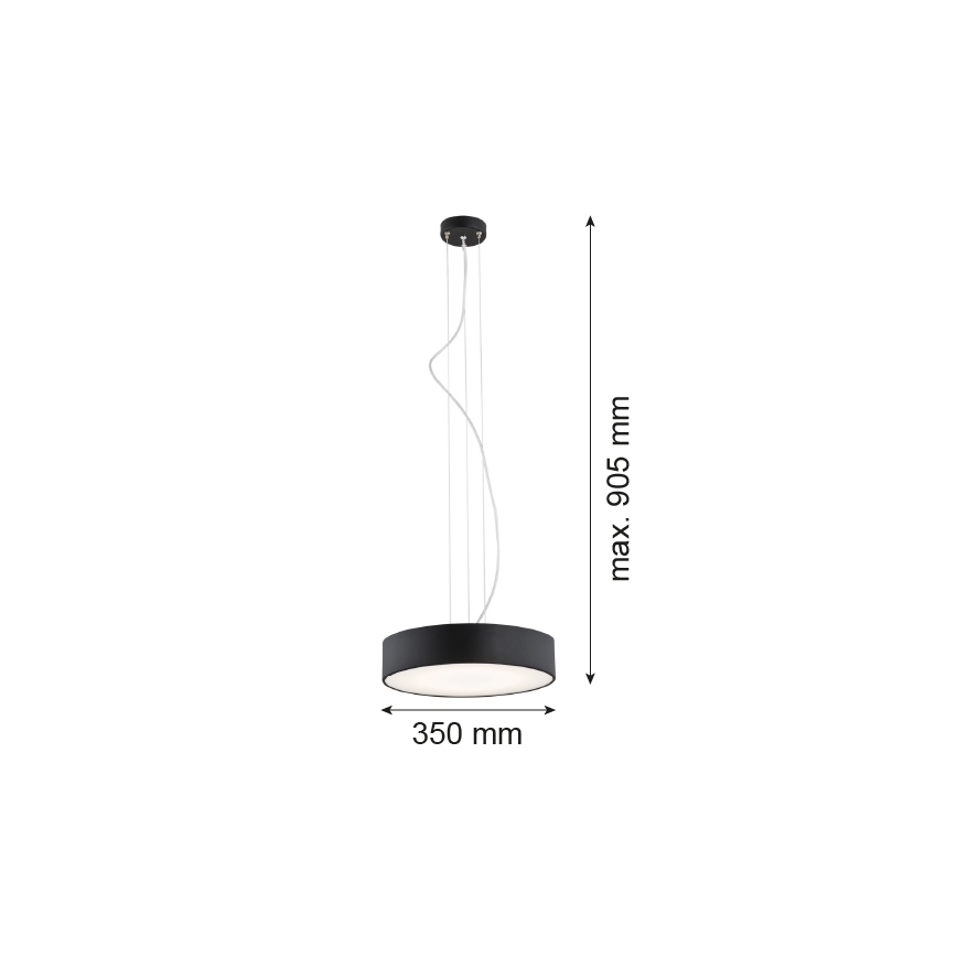 Argon 3350 - Lustra DARLING 1xLED/30W/230V d. 40 cm melna