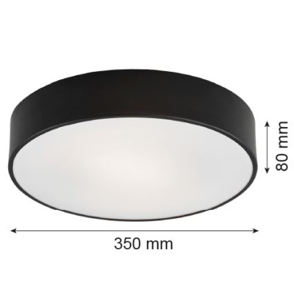 Argon 3570  - LED Griestu lampa DARLING LED/25W/230V d. 35 cm melna