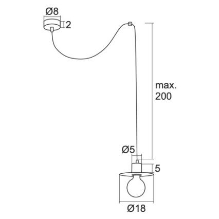 Argon 3834 - Lustra ar auklu CORSO 1xE27/15W/230V balta