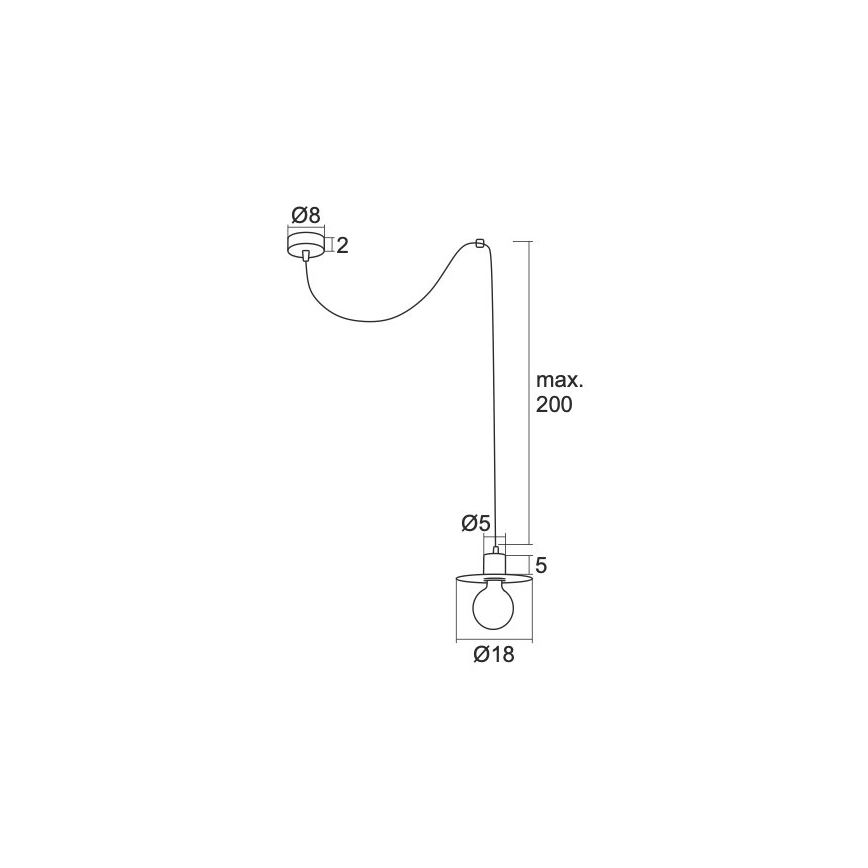 Argon 3834 - Lustra ar auklu CORSO 1xE27/15W/230V balta