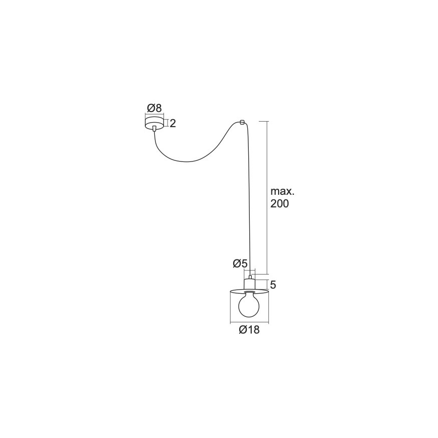 Argon 3835 - Lustra ar auklu CORSO 1xE27/15W/230V melna