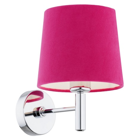 Argon 3909 - Sienas lampa BOLZANO 1xE27/15W/230V rozā/spīdīgs hroms