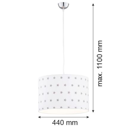 Argon 4133 - Lustra ar auklu MAGIC 1xE27/15W/230V balta