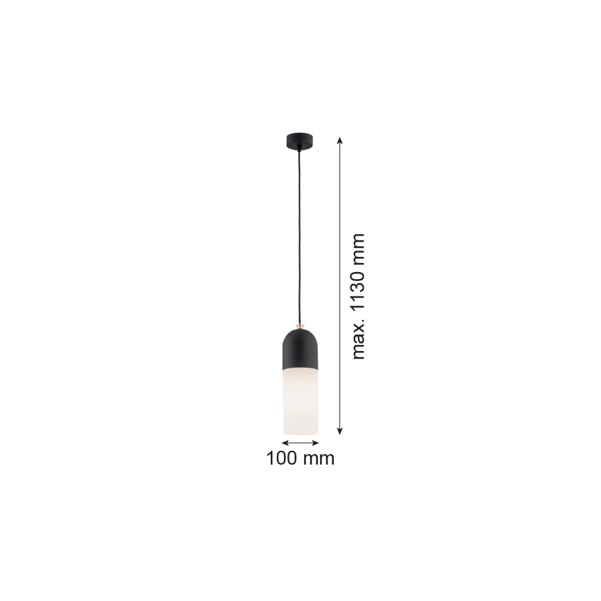 Argon 4213 - Lustra ar auklu BURGOS 1xE27/15W/230V melna