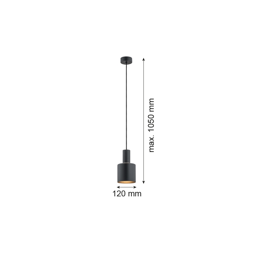 Argon 4219 - Lustra ar auklu SINES 1xE27/15W/230V d. 12 cm melna