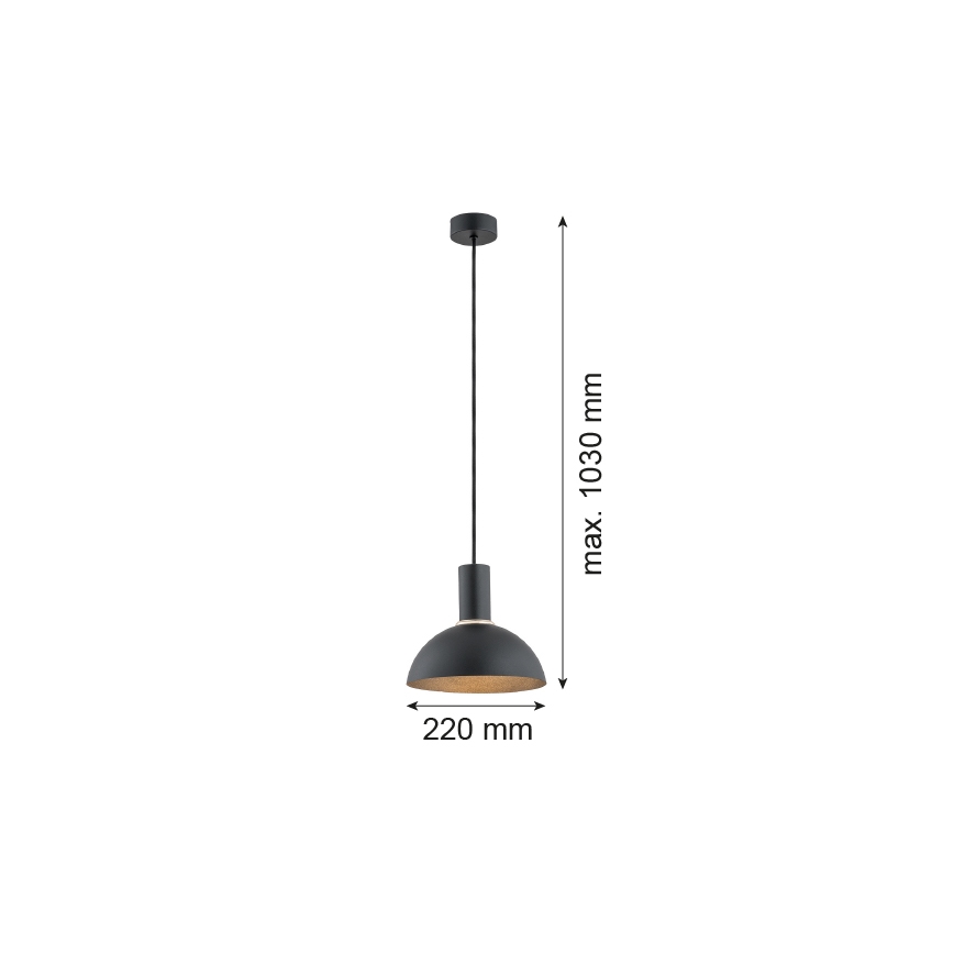 Argon 4222 - Lustra ar auklu SINES 1xE27/15W/230V d. 28 cm melna