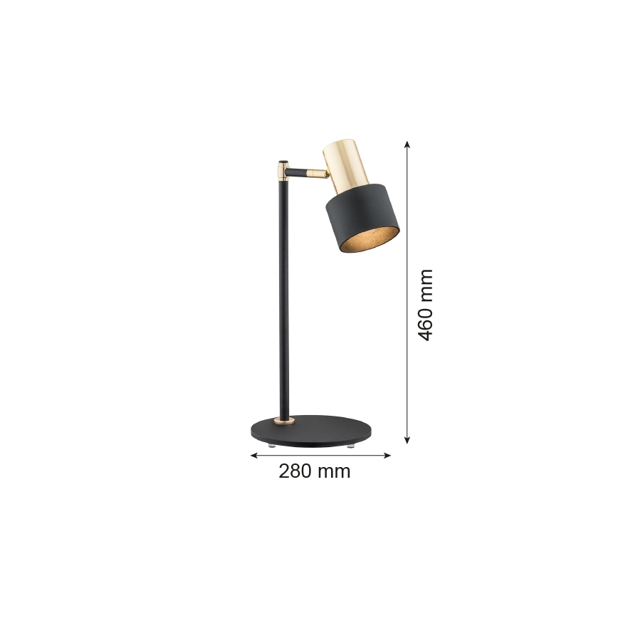 Argon 4257 - Galda lampa DORIA 1xE27/15W/230V melna/misiņa