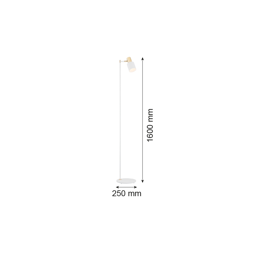 Argon 4258 - Grīdas lampa DORIA 1xE27/15W/230V balta/misiņa