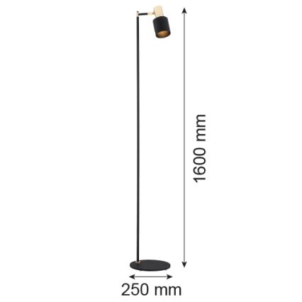 Argon 4259 - Grīdas lampa DORIA 1xE27/15W/230V melna/misiņa