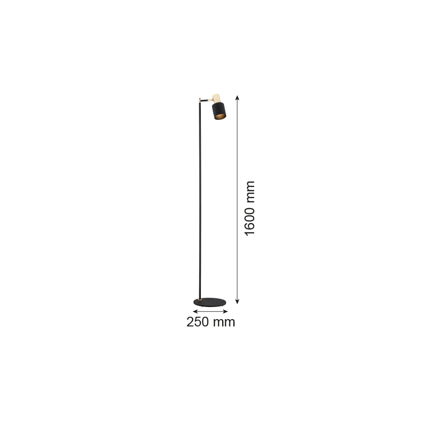 Argon 4259 - Grīdas lampa DORIA 1xE27/15W/230V melna/misiņa
