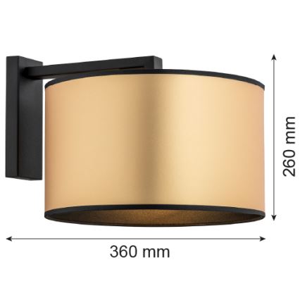 Argon 4295 - Sienas lampa KARIN 1xE27/15W/230V misiņa/melna