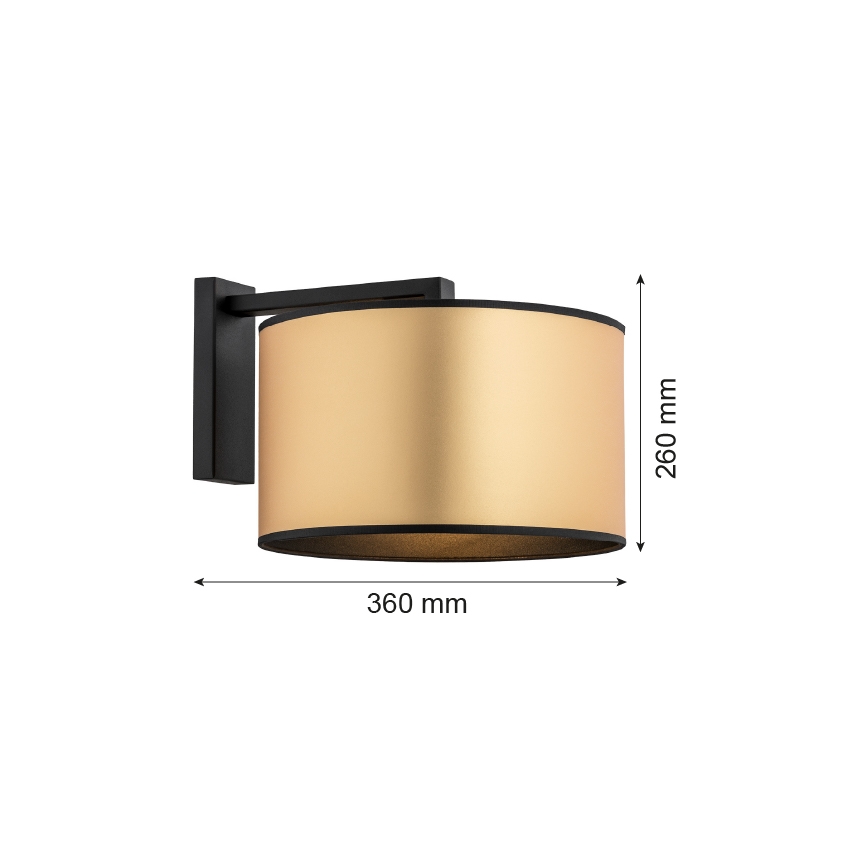 Argon 4295 - Sienas lampa KARIN 1xE27/15W/230V misiņa/melna