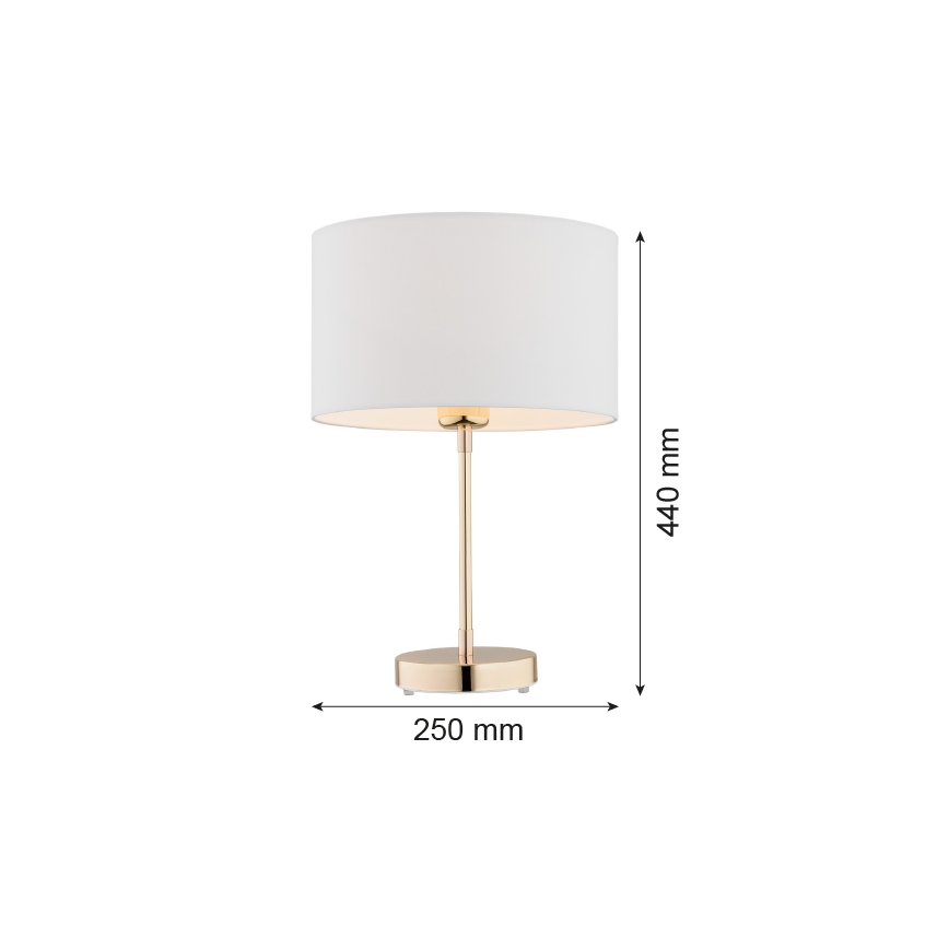 Argon 4301 - Galda lampa KARIN 1xE27/15W/230V Balts/misiņš