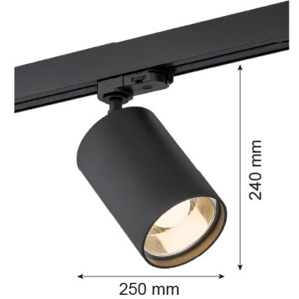 Argon 4306 - Lampa priekš rail system BERGEN 1xE27/15W/230V melns