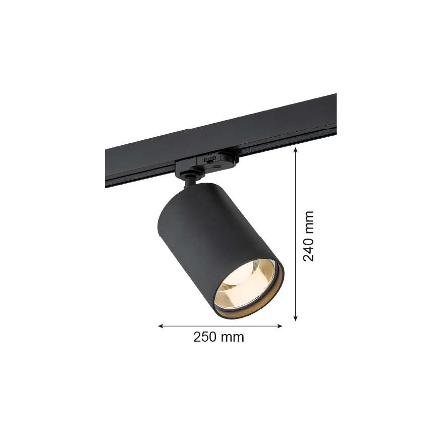 Argon 4306 - Starmetis sliežu sistēmai BERGEN 1xE27/15W/230V melns