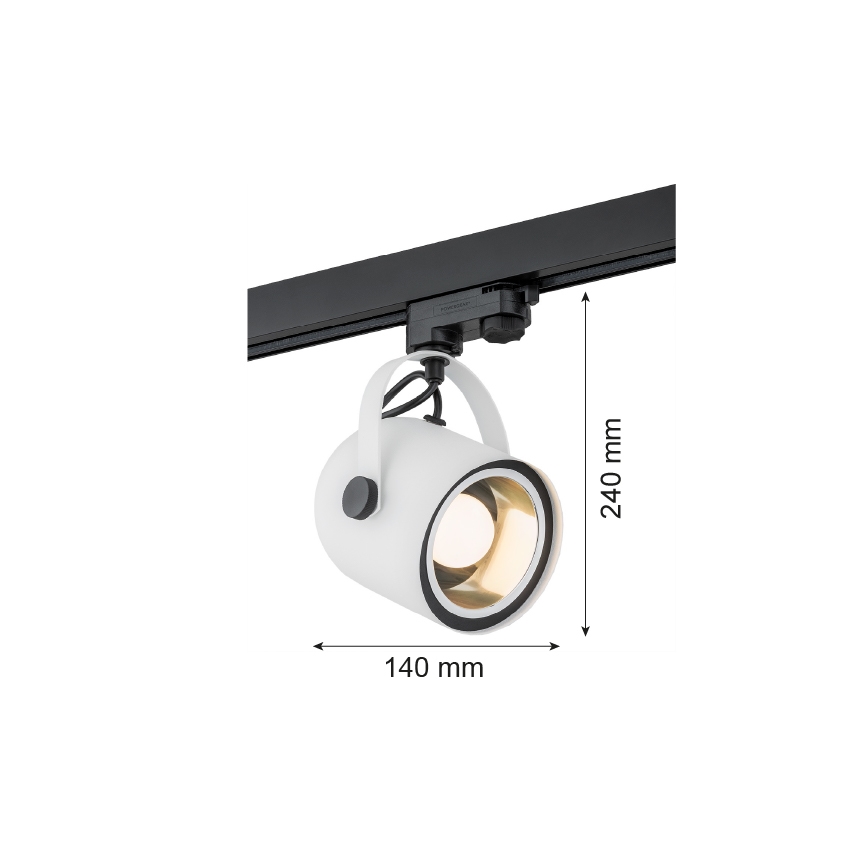 Argon 4309 - Starmetis sliežu sistēmai NET 1xE27/15W/230V balts