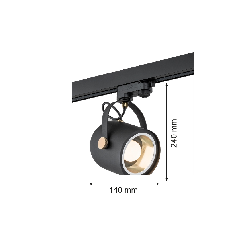 Argon 4311 - Starmetis sliežu sistēmai NET 1xE27/15W/230V melns