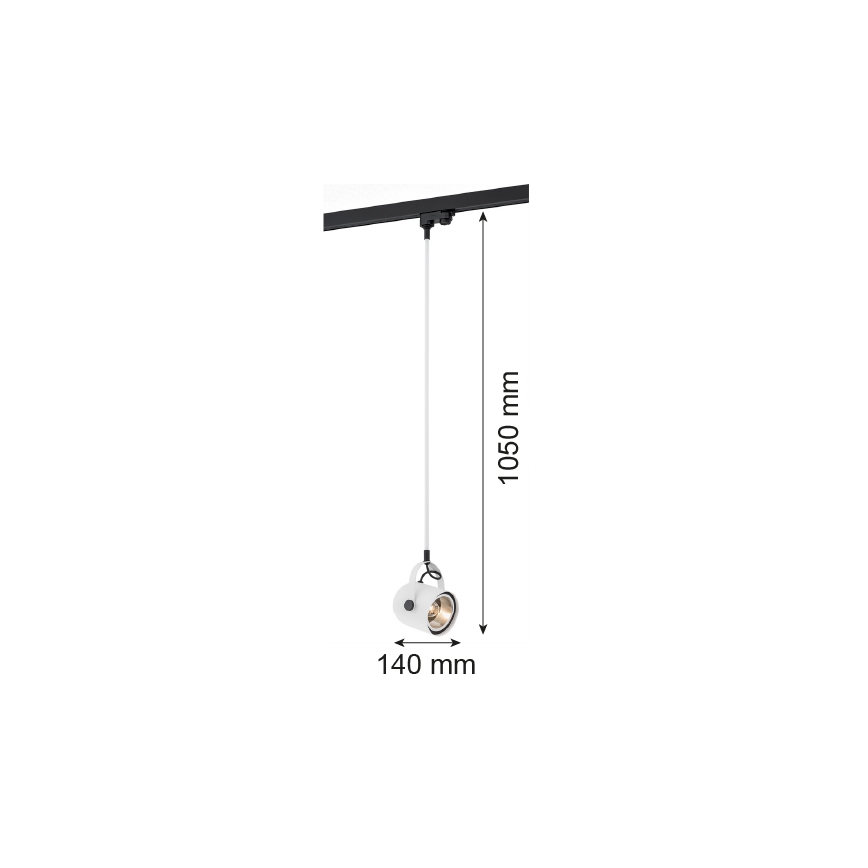 Argon 4312 - Lustra sliežu sistēmai NET 1xE27/15W/230V balta