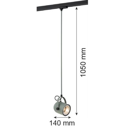 Argon 4312 - Lustra sliežu sistēmas NET 1xE27/15W/230V zaļa