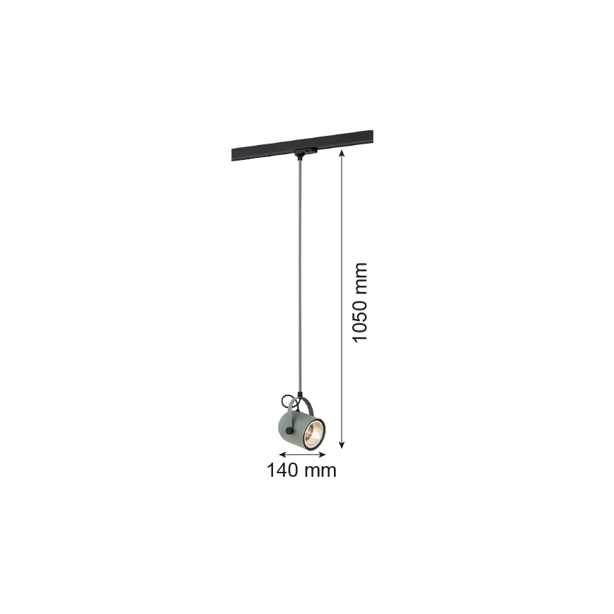 Argon 4312 - Lustra sliežu sistēmas NET 1xE27/15W/230V zaļa