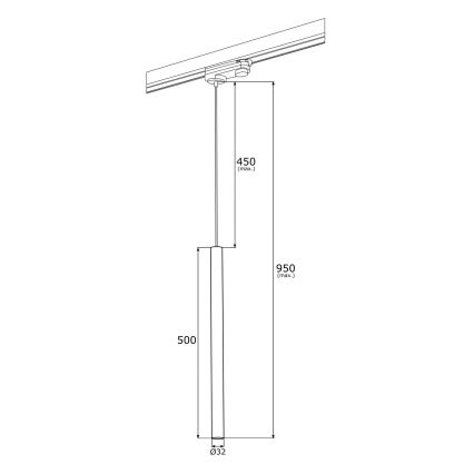 Argon 4319 - LED Lustra ar auklu sliežu sistēmai ELBRUS LED/4,5W/230V misiņa