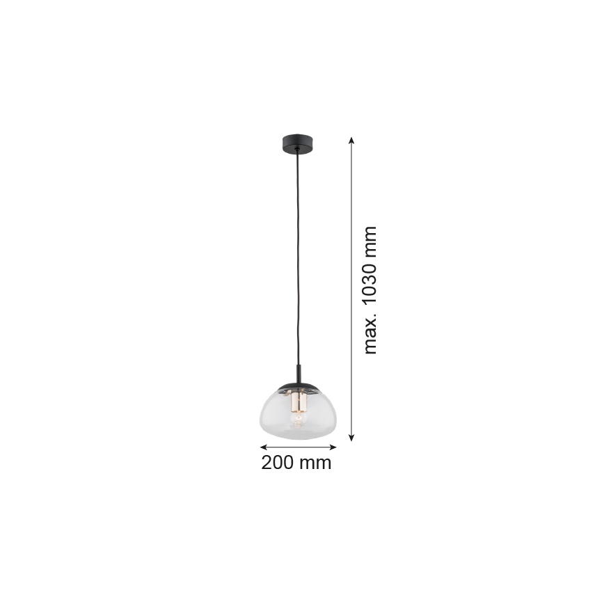 Argon 4331 - Lustra ar auklu TRINI 1xE27/15W/230V d. 20 cm melna
