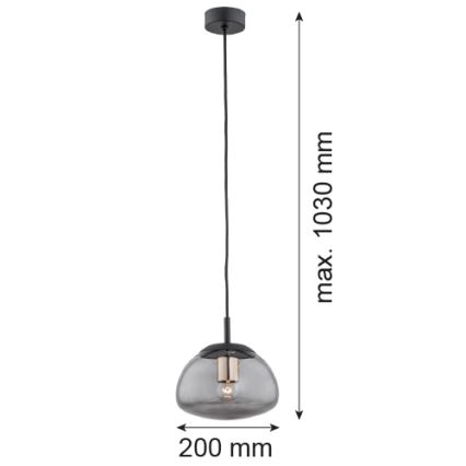 Argon 4333 - Lustra ar auklu TRINI 1xE27/15W/230V d. 20 cm melna