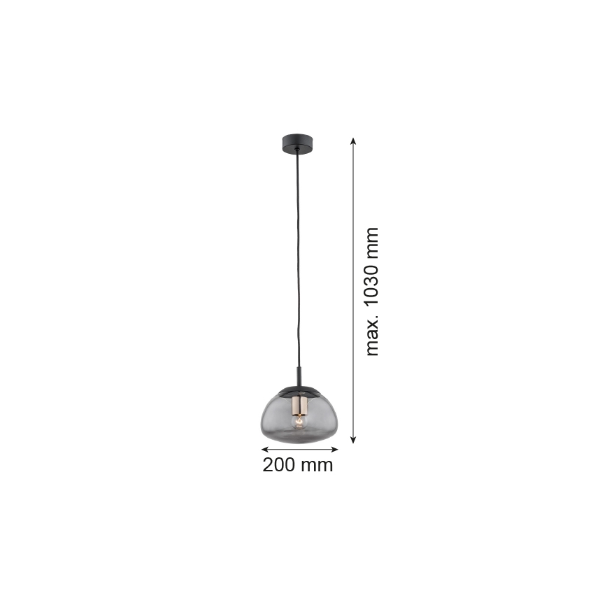 Argon 4333 - Lustra ar auklu TRINI 1xE27/15W/230V d. 20 cm melna