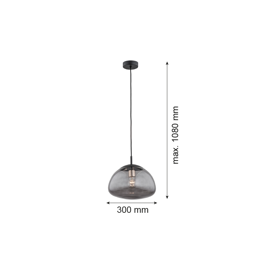 Argon 4334 - Lustra ar auklu TRINI 1xE27/15W/230V melna