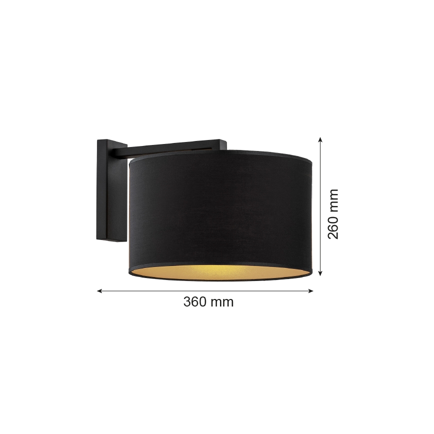 Argon 4340 - Sienas lampa KARIN 1xE27/15W/230V melna