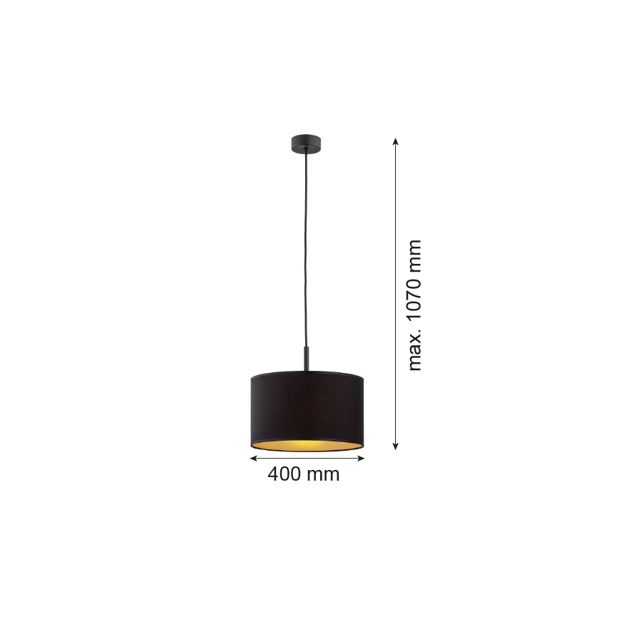 Argon 4341 - Lustra ar auklu KARIN 1xE27/15W/230V melna/zelta