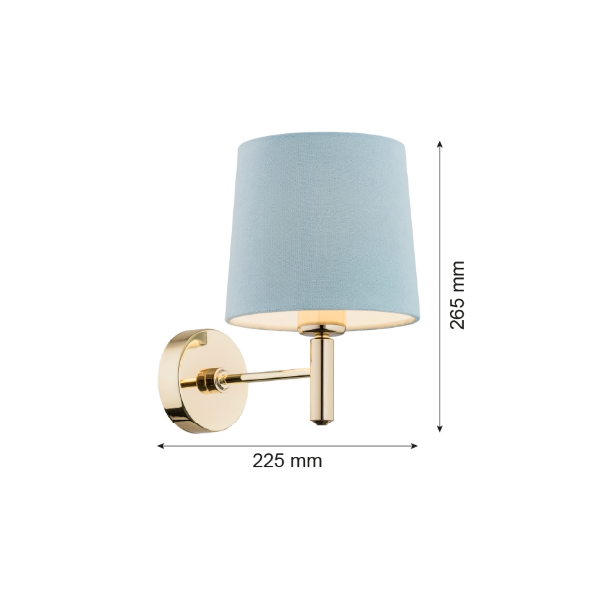 Argon 4347 - Sienas lampa PONTE 1xE27/15W/230V pelēka/misiņš