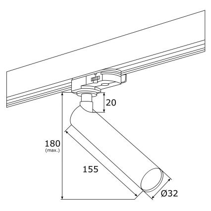 Argon 4353 - LED Starmetis sliežu sistēmai ELBRUS LED/4,5W/230V balta