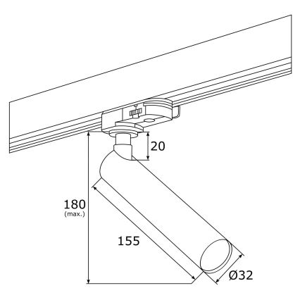 Argon 4355 - LED Starmetis sliežu sistēmai ELBRUS LED/4,5W/230V melns