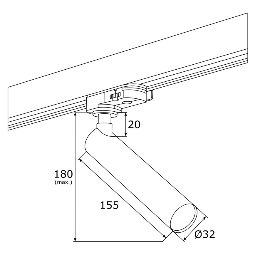 Argon 4355 - LED Starmetis sliežu sistēmai ELBRUS LED/4,5W/230V melns