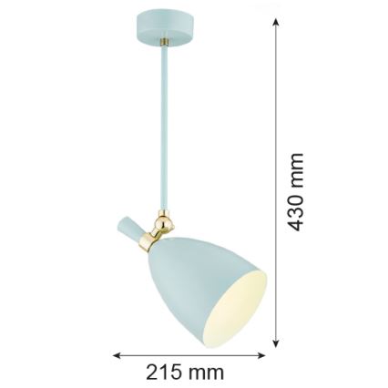 Argon 4685 - Lustra ar stieni CHARLOTTE 1xE27/15W/230V zila/zelta