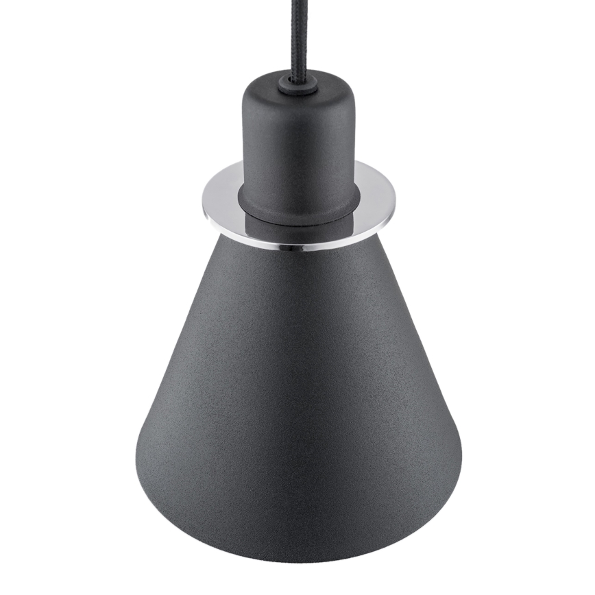 Argon 4688 - Lustra ar auklu BEVERLY 1xE27/15W/230V melna/spīdīga hroma