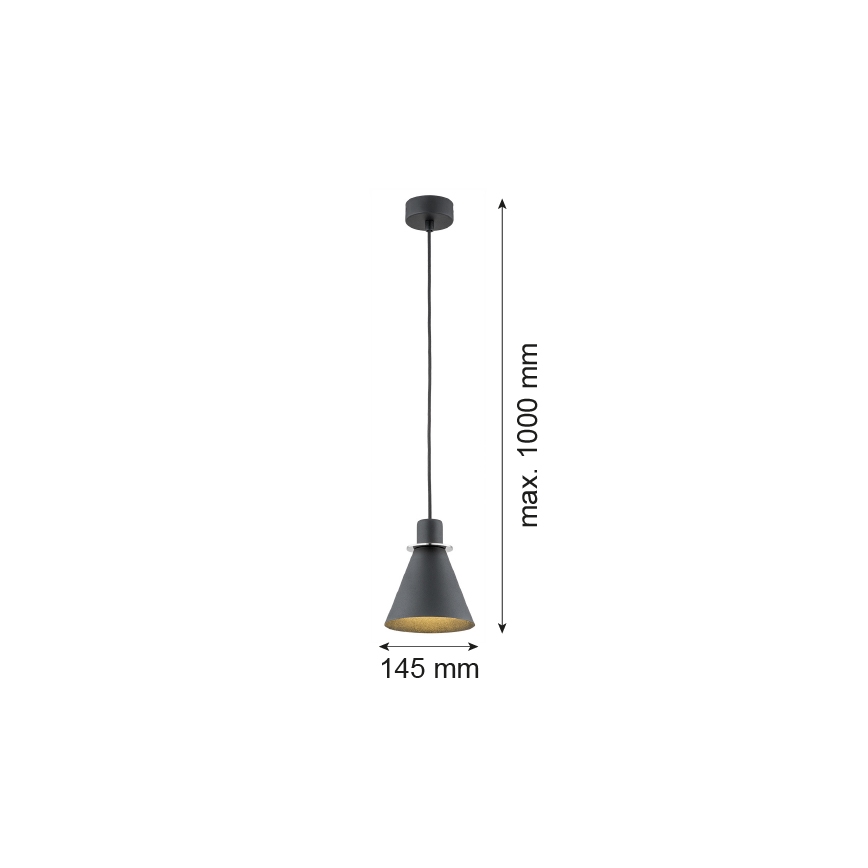Argon 4688 - Lustra ar auklu BEVERLY 1xE27/15W/230V melna/spīdīga hroma