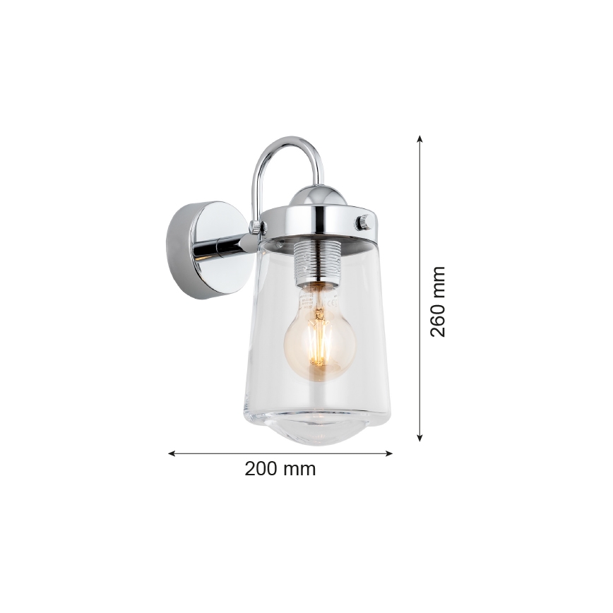 Argon 4719 - Vannas istabas sienas gaismeklis PASADENA 1xE27/15W/230V IP44